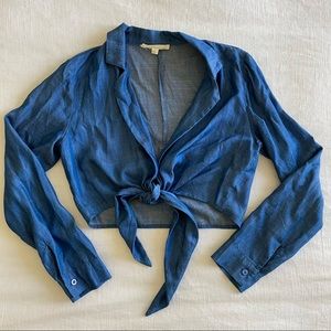 Chambray Tie Up Top